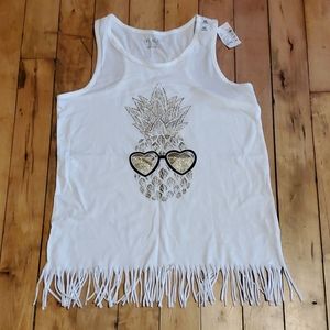 Girls White Pineapple Tank! ❗NWT❗